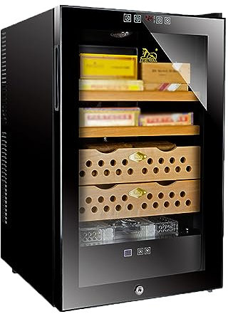 Elektrischer Humidor Großer Kühl-Humidorschrank Mit 400 Kapazitäten Humidor Schrank Zigarren Elektrisch Mit Integriertem Wassertank Und Schubladenregalen Aus Spanischem Zedernholz