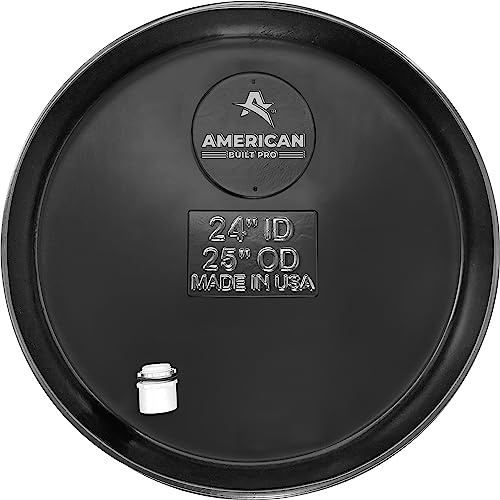 Water Heater Drain Pan Undrilled - HDPE Anti Flood Pan with 1 Drain Adapter Fitting, 24 - Round Black Drain Pan for Electric Water Heaters - Protects Floor from Water Damages - American Built Pro