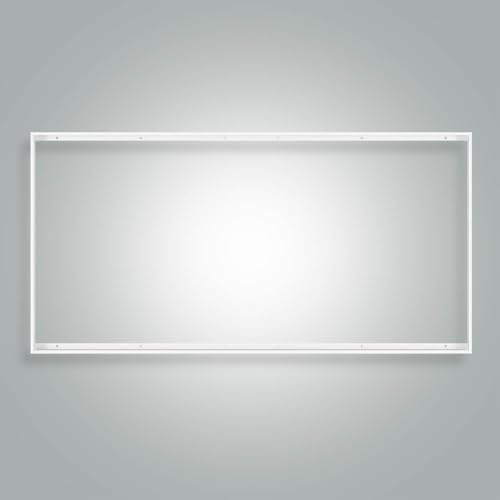 Aluminium Rahmen 120x60cm weiß für Aufbau-Montage eines LED Panels 119,5x59,5cm Rasterleuchte Einlegeleuchte Deckenleuchte L1200xB600xH43mm