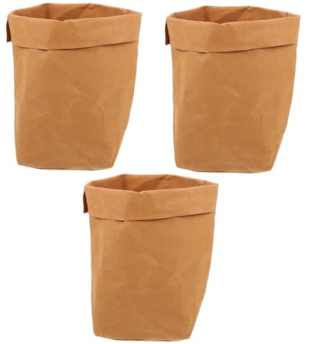 Garneck 3St Tüte aus Kraftpapier mit Früchten Topf für Pflanze Kraftpapiertüten zur Aufbewahrung Rückseite aus Kraftpapier Pergamentpapier faltbare Kraftpapiertüten Papiertüten für Snacks