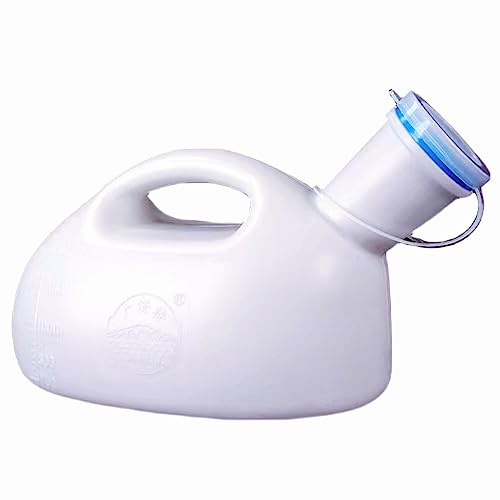 YUMSUM Urinals for Men,YUMSUM Portable Men's Potty (White -Snap on lid) | 68oz/2000ml, Male Bed Urinal Collector, forTravel Toliet Car Camping Home