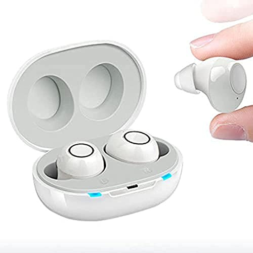 Digital Hearing Aid For The Elderly - Rechargeable Sound Amplifier For Adults With In Ear Noise Cancelling Batteries Storage Case For Hard Of Hear,White