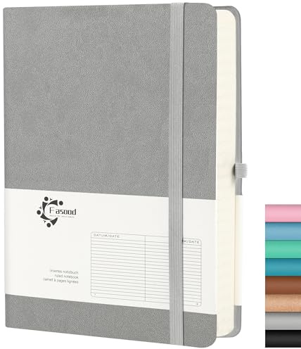 Fasood Notizbuch A5 (Liniert, Grau)