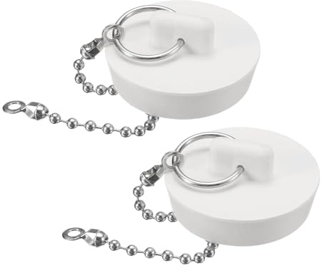 QUARKZMAN 2 Stück Abflussstopfen， Ø38mm Badewannenstöpsel Waschbeckenstöpsel Gummistöpsel Gummi Stopfen Abflusssieb Abflussstöpsel Küchenspüle Stöpsel für Spülbecken Weiß