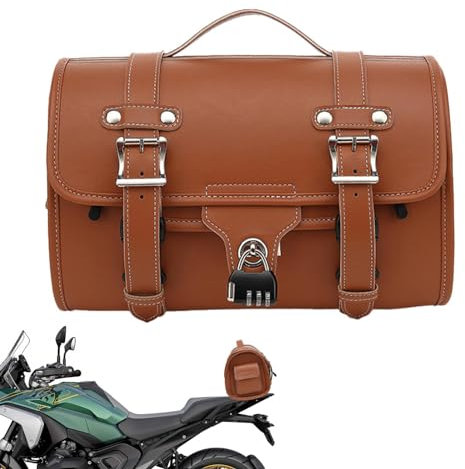 Motorradsitz Hecktasche - Motorrad Aufbewahrungstasche, Vintage Motorrad Hecktasche | Wasserdichte Motorrad Satteltaschen mit 4 abnehmbaren Befestigungsgurten, Outdoor Motorrad Rücksitztasche für die