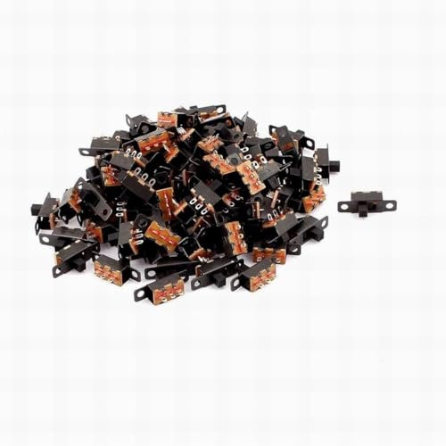 60 Stück Mini Kippschalter SPDT Schiebeschalter 0.5A 50V DC 3pin 2Positionen, Mikro Miniatur Verriegelung SS-12F15, Panel Schiebeschalter EIN/EIN