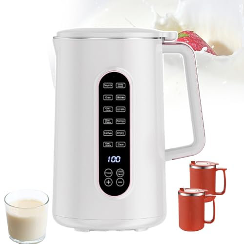 forplubossmmp Nut Milk Maker Electric Tea Kettle 1.5L, Automatic Almond Milk Machine with Open Lid Safety Switch for Home Use, Cafeterias, One-Click Reservation Function 800W (w/2 Tea Cup)