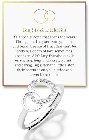 Hope Rings - To My Sister Forever Linked Ring - A Timeless Sister Gift – 304 Stainless Steel Rings for Women - Stainless Steel Jewelry - Inspirational Jewelry