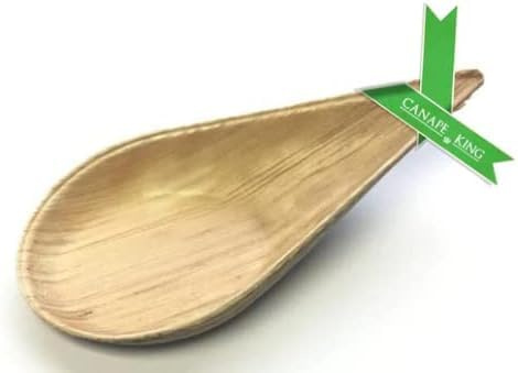 500Pcs Disposable Wooden Spoons - Biodegradable 10cm Tear Drop Bamboo Spoons Disposable Eco-Friendly Plastic Free - Ideal Wooden Spoon for Parties, Appetisers, Dessert Spoons