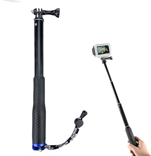 Snowtain Pértiga Selfie para GoPro, empuñadura Impermeable, 93 cm, pértiga telescópica Compatible con GoPro Hero 12, 11, 10, 9, 8, 7, 6, pértiga Selfie para dji Osmo Action y Otras cámaras de acción.