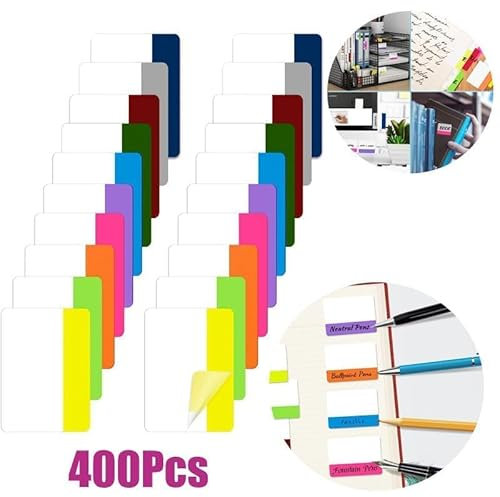 Page Marker Set 400 Stück Index Haftmarker 20 Sets 10 Farben Haftnotizen Tabs Klebezettel Haftstreifen Tabs Sticky Notes Selbstklebend für Lesen Markieren von Seiten Lernen
