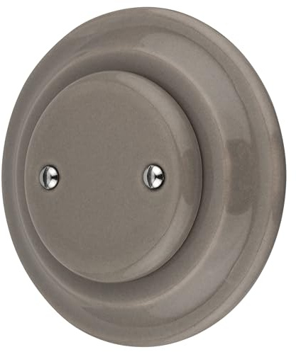 Unterputz Porzellan Retro Blindabdeckung, All-in-One, Serie PR1 graubeige