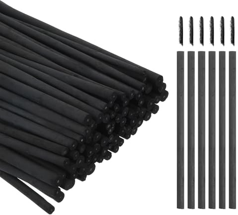 sourcing map Willow Charcoal Sticks, 5-8mm Willow Charcoal Pencils Soft Sketch Vine Art Supplies Set for Drawing Sketching Shading Painting Artists Beginners (Black, Pack of 100)