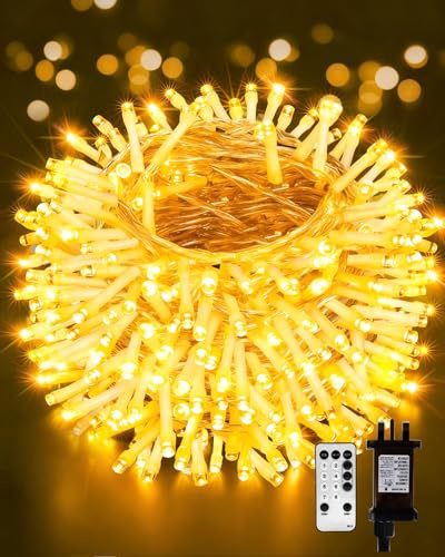 Opard Fairy Lights Plug-in 20M 200 LEDs, Christmas Tree Lights Indoor, 8 Lighting Modes, Mains Powered String Lights, Timer, Memory Function, Dimmable Indoor Outdoor Decorations (Warm White)