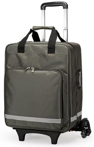 JuanNest Trolley Große Notfalltasche Mit Entlastendem Trolleysystem,Medizinische Tasche,Notfallrucksack,Fluchtrucksack,Medizinischer Notfall-Rucksack,Rollatortasche,Großes Fassungsvermögen,Wandern C