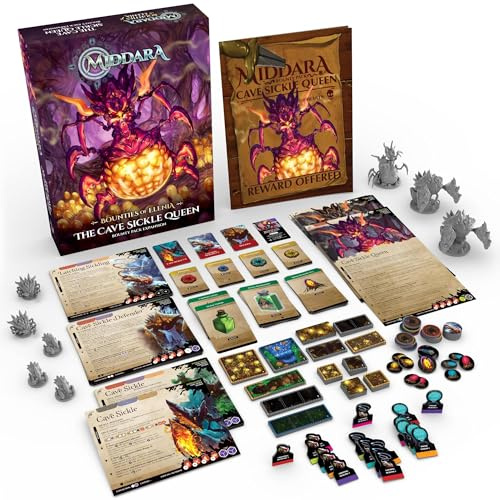 Middara: Cave Sickle Queen - Bounty Pack Expansion - 8 Plastic Miniatures, Encounters, Cards & Tokens, RPG Adventure, Dungeon Crawler Roleplaying Game