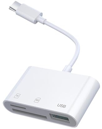 Zenfony 3 in 1 USB C Card Reader Adapter for 15/Pad, Type C SD Card Reader with USB Port for Pro/Air, MicroSD/SD