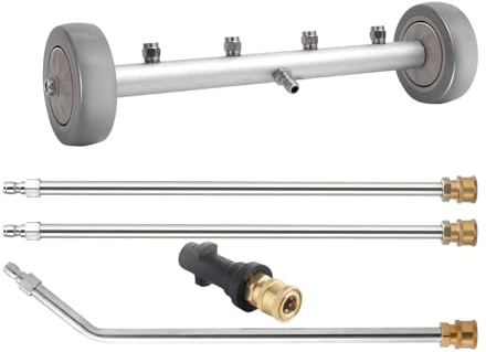 Baoblaze Nettoyeur de Châssis Pression, Nettoyeur Voiture Camion SUV, Balai Eau Pulvérisation Aluminium Acier, Accessoire Nettoyeur pour Patio Allée Trottoir, avec Connecteur