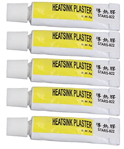VBESTLIFE 5 St Isolerat Termiskt Silikonfett för 3D-skrivare, Värmebeständig CPU Termisk Pastasats, 25 G Vit Pasta för Elektronik