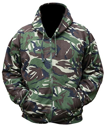 Kombat UK Men Camo Hoodie - Full Zip - DPM Camo, Medium