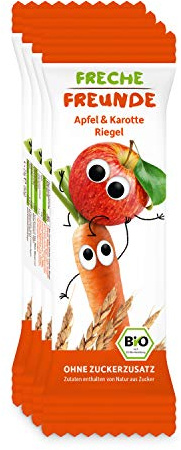 FRECHE FREUNDE Bio Frucht-Riegel Apfel & Karotte ab 1 Jahr, 6 x (4x23g)