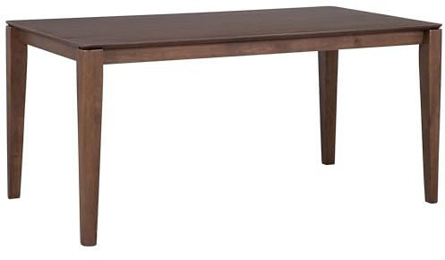 Table de Salle à Manger Rétro MDF Bois de Noyer Foncé 160 x 90 cm Lottie