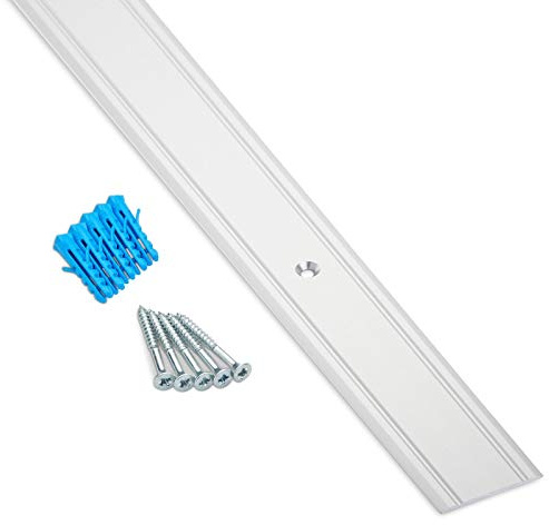 SOTECH 2 Stück Übergangsprofile Cross Alu Silber eloxiert 1000 x 30 x 2 mm | Gelochtes Übergangsprofil inkl. Schrauben und Dübeln; als Bodenprofil für Teppich, Laminat, Parkett und Fliesen