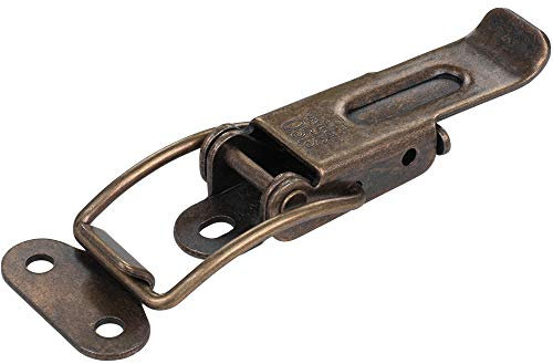 Gedotec Kisten-Spannverschluss Metall Hebel-Verschluss abschließbar mit Gegenstück - Table Catch | Kisten-Schloss zum Schrauben | Stahl brüniert matt | 2 Stück - Spann-Schloss für Tische & Truhen