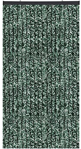 Bestlivings Flauschvorhang in Sondergröße - Türvorhang Breite: 120cm - Länge: 250cm, Grün Meliert