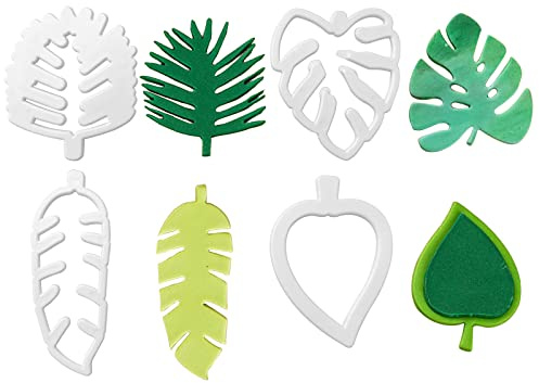 5pcs Leaf Cookie Cutters Tropical Leaf Cutters for Cake Decorating | Leaf Fondant Cutters with Cleaning Brush Mini Cutters Fondant Sandwich Cutters for Kids Diy Decorative Baking Pastry Tools