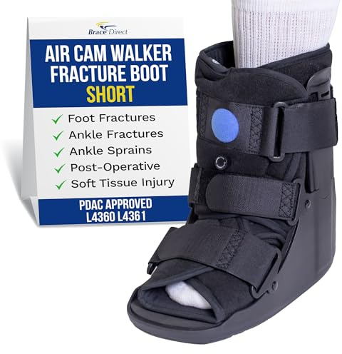 Brace Direct Air Cam Walker Fracture Boot - Short - Orthopedic Medical Walking Boot for Foot & Ankle Fractures, Sprains & Injury Stabilization Size S (Men’s US 4.5-7 / Women’s US 6-8)