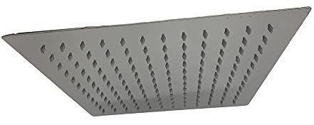 Vetrineinrete® Soffione per doccia da bagno slim quadrato 30x30 cm effetto pioggia cromato attacco universale 1/2