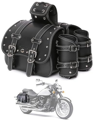 Hochdichtes Leder-Motorrad-Saddebags,Überwurftaschen,Gepäckträger,Seitentaschen mit Getränkehalter,wasserdicht,seitliche Werkzeugtasche,Aufbewahrungstasche für Motorrad,universell,1Paar,M,schwarz