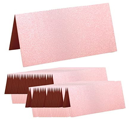 MagiDeal Lot de 50 Marque-places, Parfaits pour Les Mariages, Les Banquets, Les événements, de Table, de Visite, rose