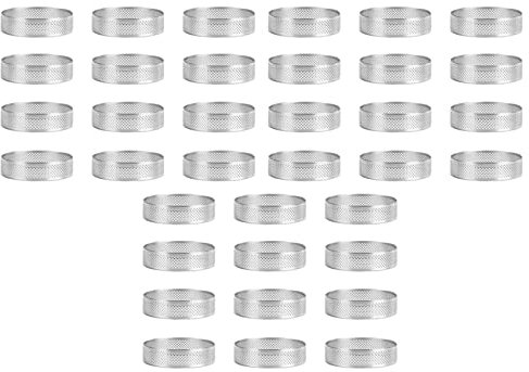 36 Pack Torten Ringe Rostfreiem, Perforierter Kuchen Mousse Ring, Kuchen Ring Form, Runde Kuchen Backen Werkzeuge 6 cm