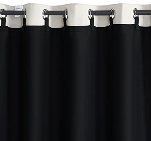 GYROHOME Forro de Cortina oscurecedora con Aislamiento térmico Negro, 1 Panel, Forro de 127 x 238 cm para Cortinas de 243 cm de Longitud, Anillo Incluido