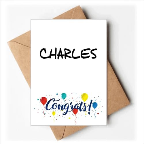 Grußkarten mit englischem Namen, Charles, für Hochzeiten, Glückwunsch, Grußkarten