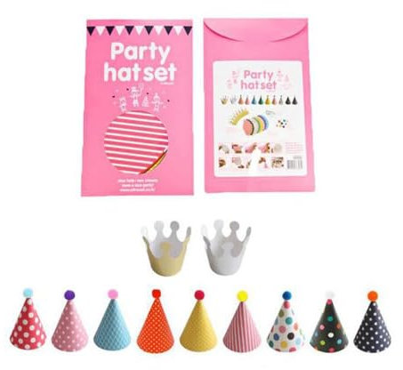 Cone Hats with Pom Poms, 11 PCS Adjustable Party Hats - Colorful Cone Birthday Cake Hat Decorations for Kids & Adults