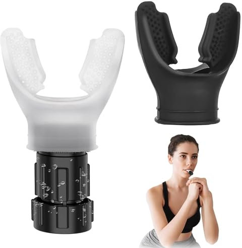 VireEyU Entrenador Respiratorio Para Los Pulmones – Dispositivo Para Aumentar La Resistencia Respiratoria, Con Resistencia Ajustable, Ideal Para El Deporte Y La Vida Cotidiana (Negro Y Blanco)