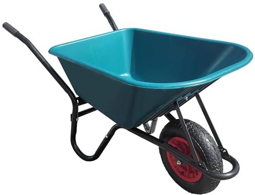 Green Wheelbarrow - Plastic Wheelbarrow Professional Garden Barrow - TaskBarrow 110L
