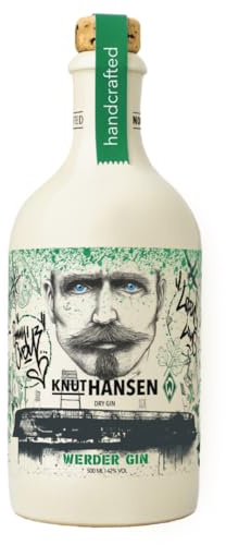 KNUT HANSEN DRY GIN WERDER GIN | Der neue Werder® Bremen Gin | Lebenslang grün weiß mit jedem Schluck | 0,5l | 42% Vol.