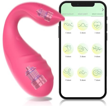 PINTLE Tragbarer Doppel Vibro Ei Vibratoren Für Sie Klitoris Stimulator APP gesteuerte Bluetooth Verbindung Paar Vibrator Für Frauen 9 Vibrationsmodi Analvibrator Sexspielzeug für Erwachsene