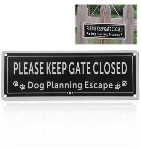 1Pack Please Close The Gate 3.5 x 9.8 Inches Beware of the Dogs Sign - Rust Free Aluminum, UV Protected Weather Resistant With Durable Ink - Easy to Mount and Read for Outdoor