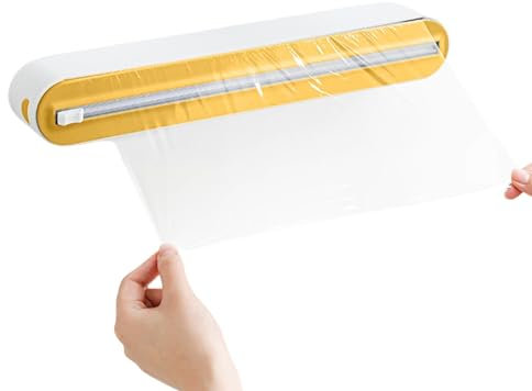 Distributeur d'emballage de Cuisine, Rangement Papier Alu Et Film Alimentaire, Dérouleur Film Alimentaire pour Cuisine, Distributeur De Film, pour Couper Le Film Alimentaire, Le Papier d'aluminium