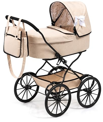 Bayer Design Carrozzina per bambole dal design nostalgico con borsa