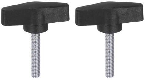 QUARKZMAN 2 Stück Rändelschrauben mit T Flügelknöpfe M8 x 40mm Kunststoff T-Kopf Kohlenstoffstahl 55mm Gewindebolzen Klemmschraube Flügelschraube Haltegriffe Klemmknopf für Maschine