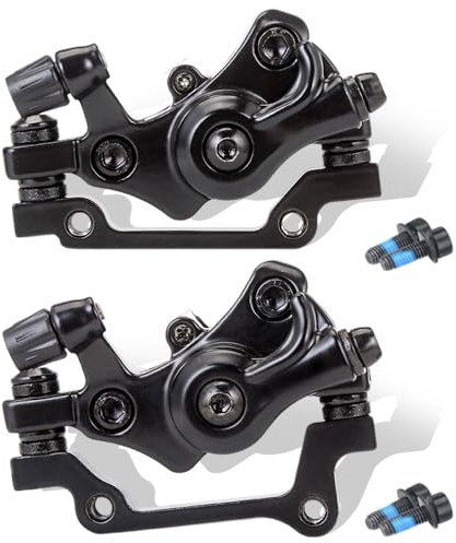 Wangzzniu Mechanical Disc Brake Caliper Set, Universal Fit for Mountain Bike/Road Bike, Aluminum Alloy Brake Calipers with Adapter, Front & Rear Installation, Wear-Resistant & Anti-Corrosion (Black)