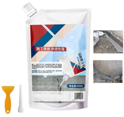 Heavy-Duty Concrete Crack Repair Adhesive,500g Asphalt-Rissfüller, Betonflicken und -reparatur,Zementrissfüller,Schnell trocknender Betondichtstoff,Wasserfester Wand- und Bodenspachtel (Grau, 1)