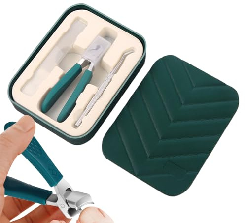 Nagelknipser Manikürewerkzeug mit breitem Maul und Spritzschutz | Schräges Nagelpflegegerät mit Feile und Löffel Salon Nagelpflege Maniküre Pediküre Für Männer Senioren Zuhause