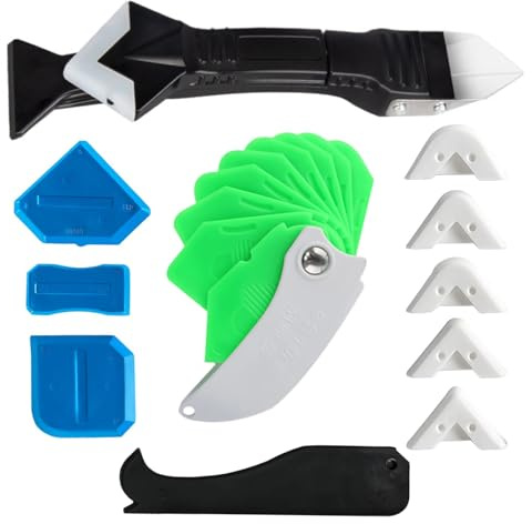 5 Piezas Kit Herramientas Aplicador Silicona, Eliminador De Silicona para Juntas, Herramienta De Calafateo Sílice, Resistente Al Desgaste, para Juntas De Cocina, Baño, Ventanas, Fregaderos, Azulejos